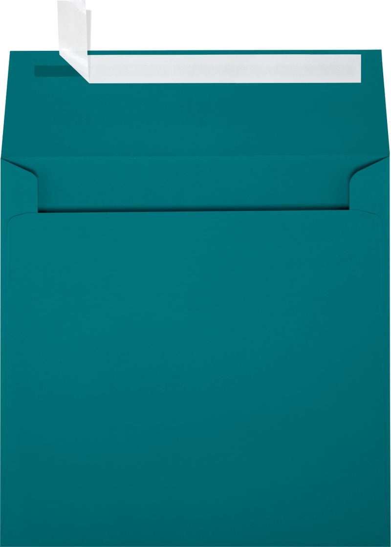 LUXPaper Square Invitation Envelopes | Peel & Press | 5 1/2" x 5 1/2" | Teal | 80lb. Text | 50 Qty - Image 1